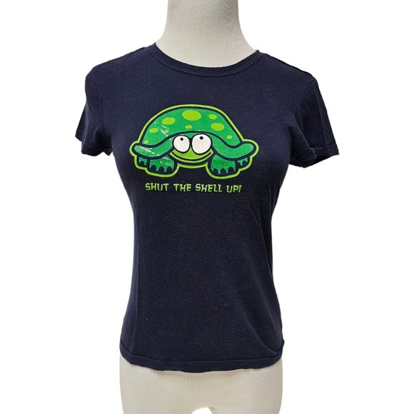 TILT Tops - Shut the Shell Up . Tilt cotton shirt . small . made in USA